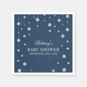 Blue Jean Denim en Diamond Baby shower Servet (Voorkant)