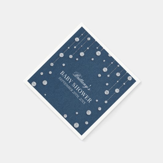 Blue Jean Denim en Diamond Baby shower Servet (Hoek)