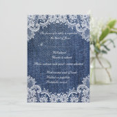 Blue Jean Denim en Kaart van de Lace Wedding Respo (Staand voorkant)