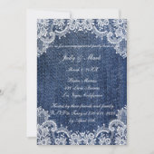 Blue Jean Denim en Lace Engagement Party Kaart (Voorkant)