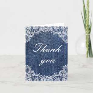 Blue Jean Denim en Lace Hartelijk dank! Bedankkaart