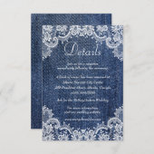 Blue Jean Denim en Lace Wedding Details Enclosure (Voorkant / Achterkant)