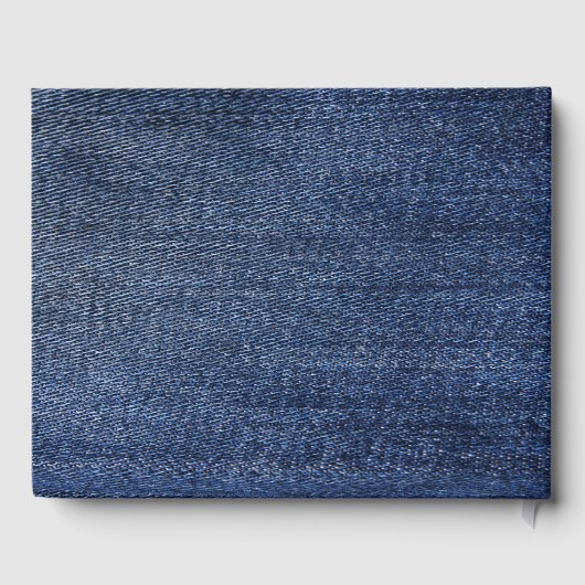 Blue Jean Denim en Lace Wedding Guest Book Gastenboek (Achterkant)