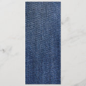 Blue Jean Denim en Lace Wedding Menu Kaart (Achterkant)