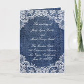 Blue Jean Denim en Lace Wedding Programma (Voorkant)