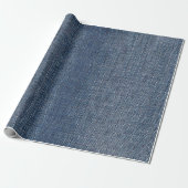 Blue Jean Denim Fabric Cadeaupapier (Uitgerold)