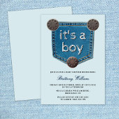 Blue Jean Denim Het is een Boy Baby shower Kaart