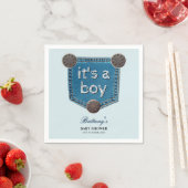 Blue Jean Denim Het is een Boy Baby shower Servet (Insitu)