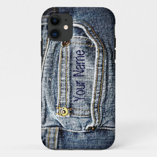 Blue Jean Denim Pocket - jouw naam of initiaal toe Case-Mate iPhone Case