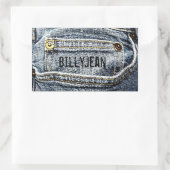 Blue Jean Denim Pocket - Personaliseer het! Rechthoekige Sticker (Tas)