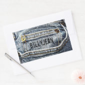 Blue Jean Denim Pocket - Personaliseer het! Rechthoekige Sticker (Envelop)