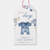 Blue Jean Denim Sweet Boy Baby shower Cadeaulabel (Voorkant)