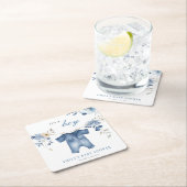 Blue Jean Denim Sweet Boy Baby shower Kartonnen Onderzetters (Insitu)