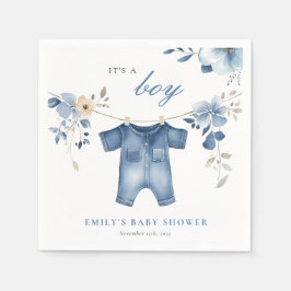 Blue Jean Denim Sweet Boy Baby shower Servet