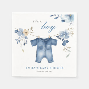 Blue Jean Denim Sweet Boy Baby shower Servet