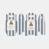 Blue Jean Denim Teddy Bear 1st Birthday Bedankdoosjes (Uitgevouwen)