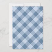 Blue Jean Denim Thema Baby Borrel Kaart (Achterkant)
