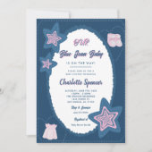 Blue Jean Denim Theme Baby Shower  Kaart (Voorkant)