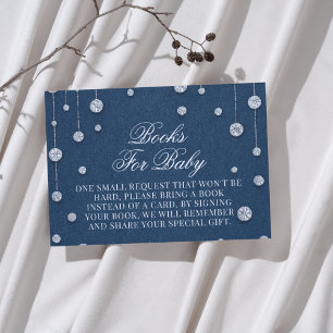 Blue Jean Diamonds Baby shower Boeken voor Baby Informatiekaartje