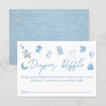 Blue Jean Diaper Raffle Denim Baby shower