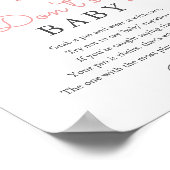 Blue Jean Don't Say Baby Shower Game Sign Poster (Hoek)