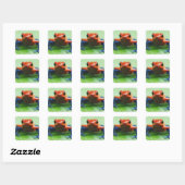 Blue Jean Frog Vierkante Sticker (Vel)