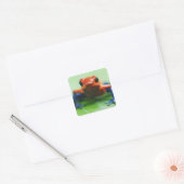 Blue Jean Frog Vierkante Sticker (Envelop)