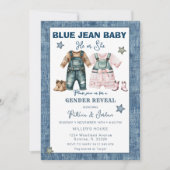 Blue Jean Gender Reveal, He or She Kaart (Voorkant)