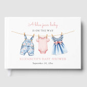 Blue Jean Girl Baby Shower Guest Book Gastenboek (Voorkant)