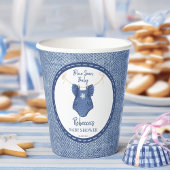 Blue jean girls baby shower monogrammed papieren bekers