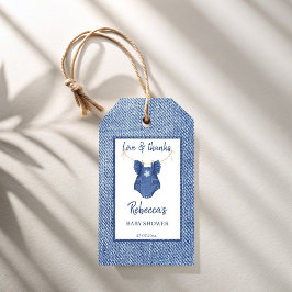 Blue jean girls denim baby shower thank you favor cadeaulabel