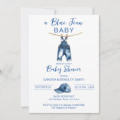 Blue jean Het is een baby shower Kaart (Voorkant)