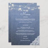 Blue Jean Lace String Lights Uitnodiging (Voorkant / Achterkant)