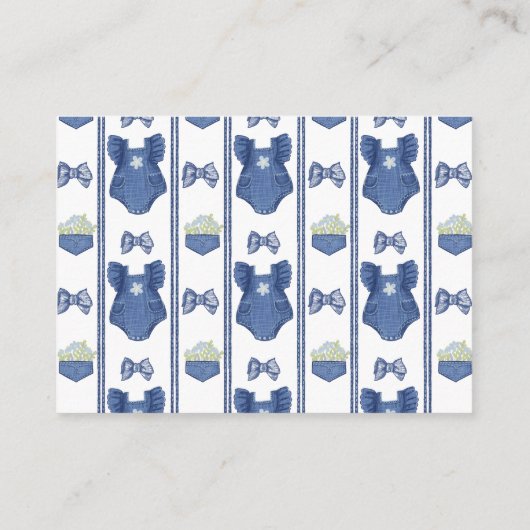 Blue jean meisjes baby shower boekaanvraag informatiekaartje (Achterkant)