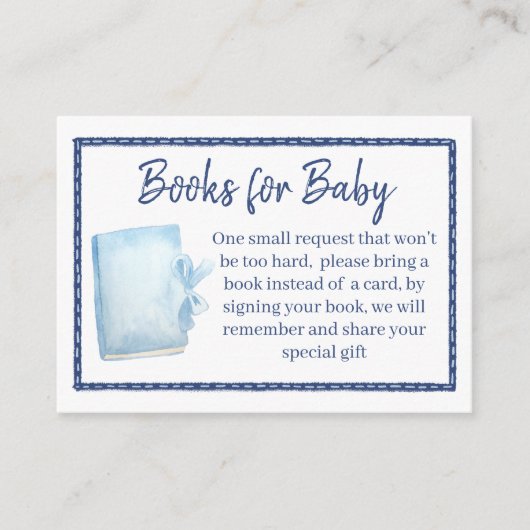 Blue jean meisjes baby shower boekaanvraag informatiekaartje (Voorkant)