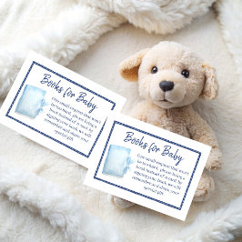 Blue jean meisjes baby shower boekaanvraag informatiekaartje