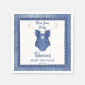Blue jean meisjes kleding op een lijn baby shower servet (Voorkant)
