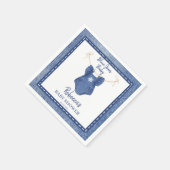 Blue jean meisjes kleding op een lijn baby shower servet (Hoek)