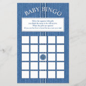 Blue jean met steken jongen Baby shower Bingo spel Flyer (Voorkant)