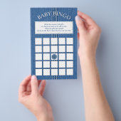 Blue jean met steken jongen Baby shower Bingo spel Flyer (Hand)