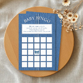 Blue jean met steken meisje Baby shower Bingo spel Flyer