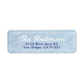 Blue Jean Minimal Return Address Etiket (Voorkant)