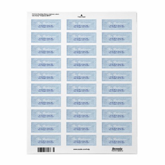 Blue Jean Minimal Return Address Etiket (Full Sheet)