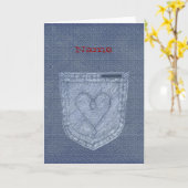 Blue Jean Note Cards Sjabloon (Gele Bloem)