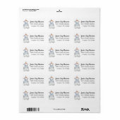  Blue Jean Overalls Boy Baby shower Adres Etiket (Full Sheet)