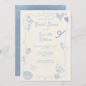 Blue Jean Scene Doodle Vrijgezellenfeest Kaart (Voorkant / Achterkant)