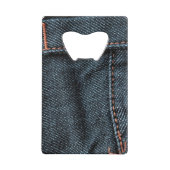 Blue Jean Stitching Creditkaart Flessenopener (Voorkant)