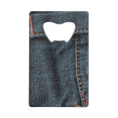 Blue Jean Stitching Creditkaart Flessenopener (Achterkant)