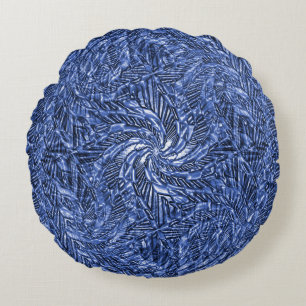 Blue Jean swirl Rond Kussen