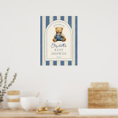 Blue Jean Teddy Bear Baby Shower Welcome Sign Poster (Keuken)